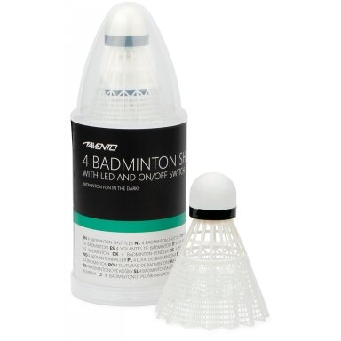 Badmintono skrajukės AVENTO 46SG nailon. 4vnt LED Badmintono skrajukės AVENTO 46SG nailon. 4vnt LED