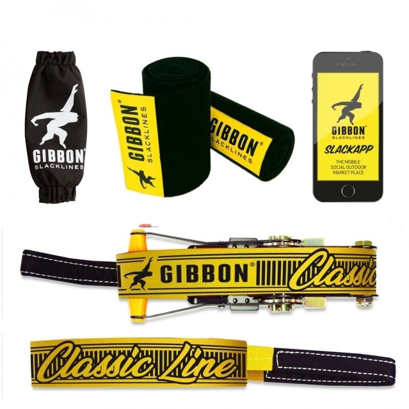 Balansinė juosta Slackline Gibbon Classic Line XL su apsauga 25m/5cm Balansinė juosta Slackline Gibbon Classic Line XL su apsauga 25m/5cm