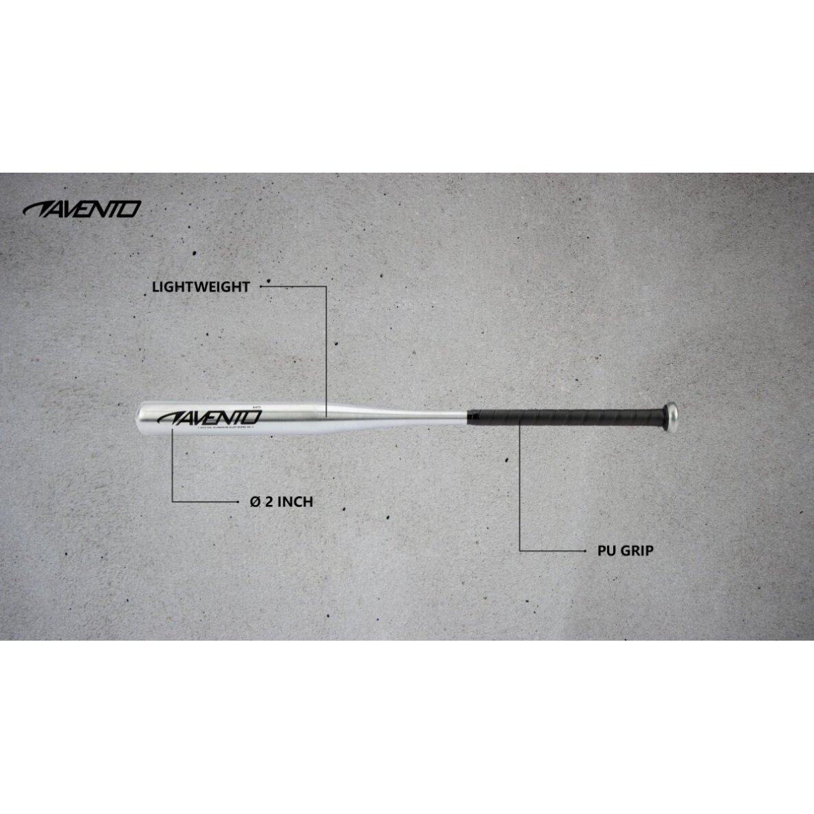 Beisbolo lazda aliumin AVENTO 47AC 70cm Silver 3