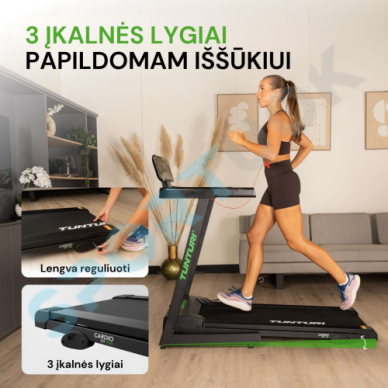 Bėgimo takelis TUNTURI Cardio Fit T30 Treadmill + App 7 Bėgimo takelis TUNTURI Cardio Fit T30 Treadmill + App 7