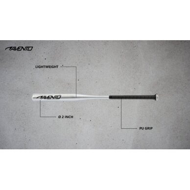 Beisbolo lazda aliumin AVENTO 47AA 65cm Silver 1