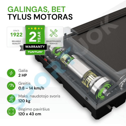 Bėgimo takelis TUNTURI Cardio Fit T30 Treadmill + App 10 Bėgimo takelis TUNTURI Cardio Fit T30 Treadmill + App 10