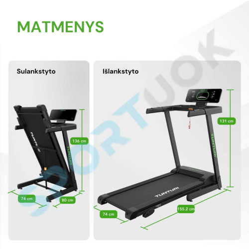 Bėgimo takelis TUNTURI Cardio Fit T30 Treadmill + App 1 Bėgimo takelis TUNTURI Cardio Fit T30 Treadmill + App 1