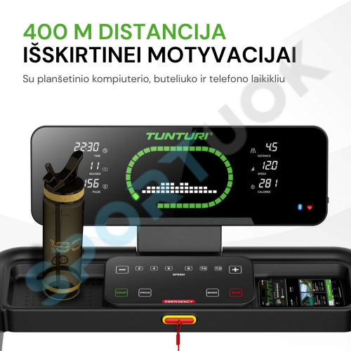 Bėgimo takelis TUNTURI Cardio Fit T30 Treadmill + App 5 Bėgimo takelis TUNTURI Cardio Fit T30 Treadmill + App 5