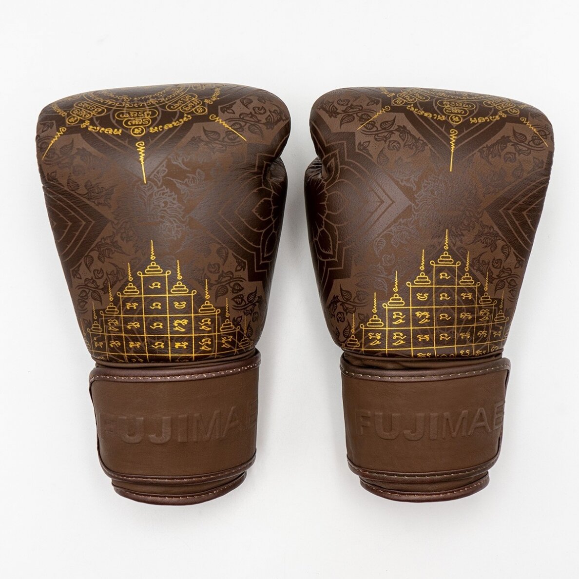 BOKSO PIRŠTINĖS Fujimae SakYant II Leather Brown/Gold 12oz 1 BOKSO PIRŠTINĖS Fujimae SakYant II Leather Brown/Gold 12oz 1