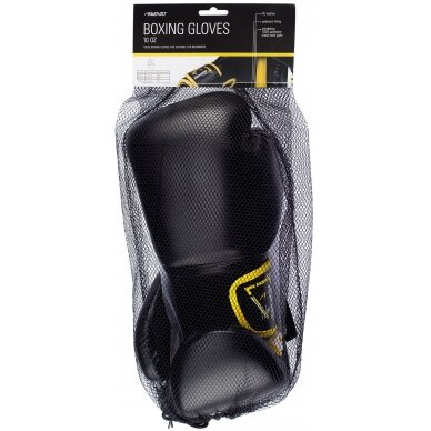 Bokso pirštinės AVENTO 10oz juoda PU-oda 5
