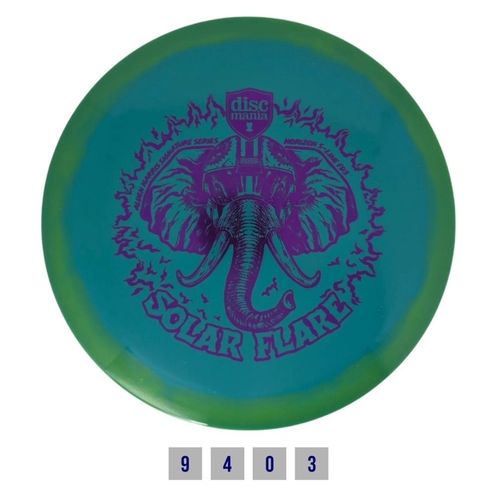 Diskgolfo diskas Fairway Driver S-LINE FD3 SOLAR FLARE Teal/Green