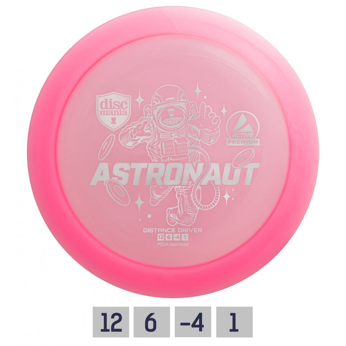 Diskgolfo diskas Distance Driver ASTRONAUT Active Premium Pink
