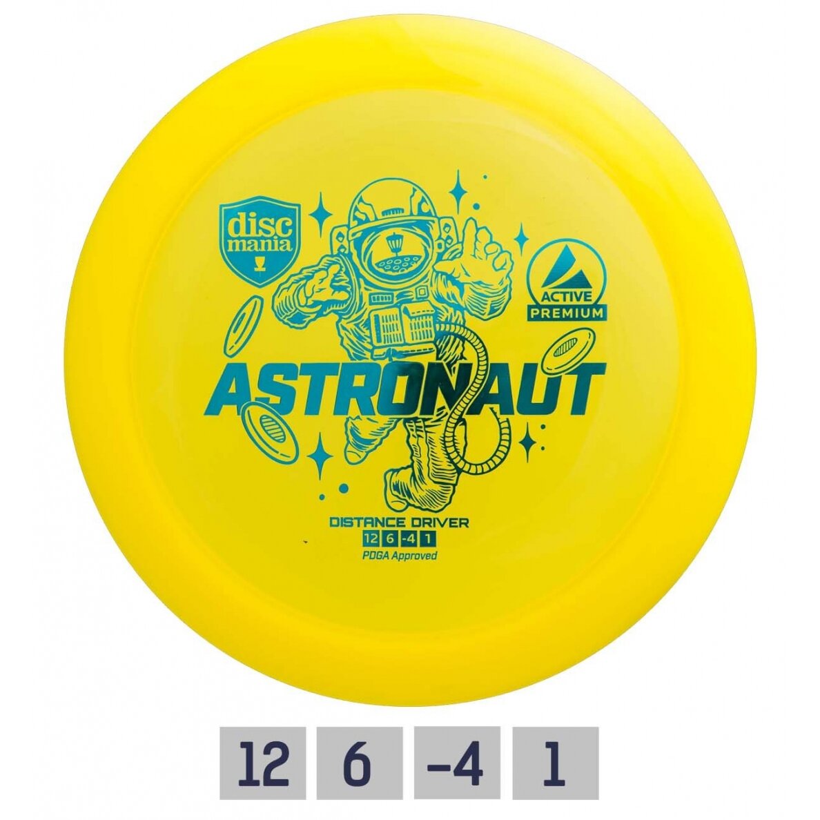 Diskgolfo diskas Distance Driver ASTRONAUT Active Premium Yellow Diskgolfo diskas Distance Driver ASTRONAUT Active Premium Yellow