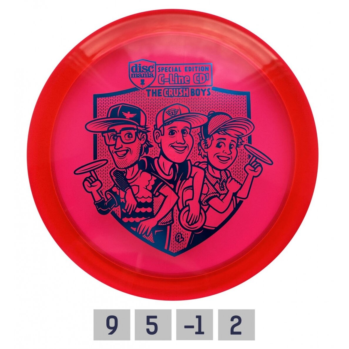 Diskgolfo diskas Distance Driver C-LINE CD1 CRUSHBOYS Red