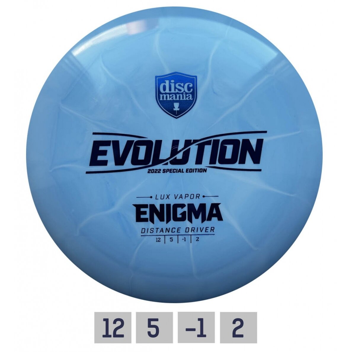 Diskgolfo diskas Distance Driver Lux Vapor ENIGMA Evolution Blue