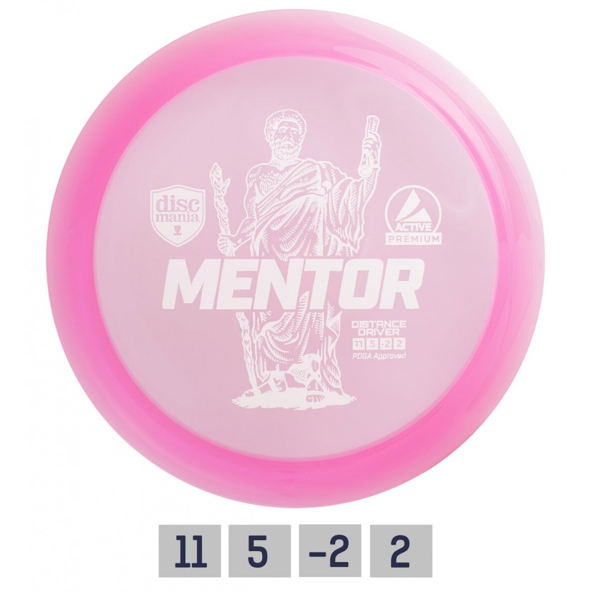 Diskgolfo diskas Distance Driver MENTOR Active Premium Pink Diskgolfo diskas Distance Driver MENTOR Active Premium Pink