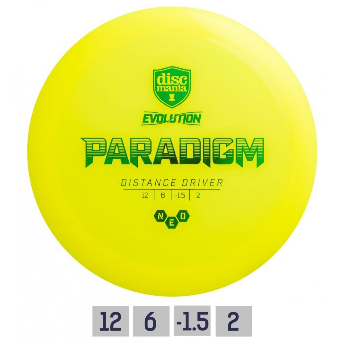 Diskgolfo diskas Distance Driver NEO PARADIGM Evolution Yellow