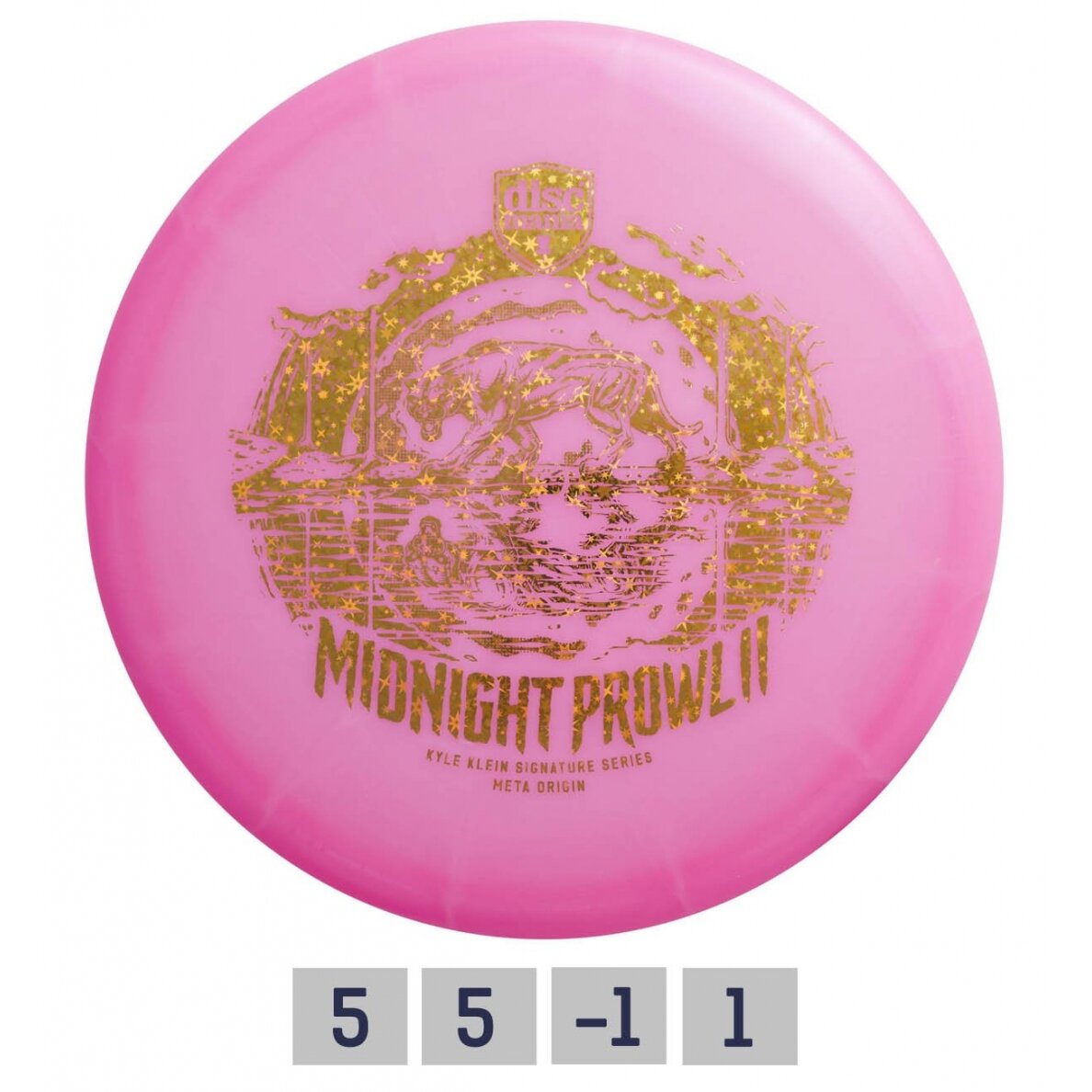 Diskgolfo diskas Midrange Driver C-LINE Midnight Prowl 2 Meta Kyle Klein Pink
