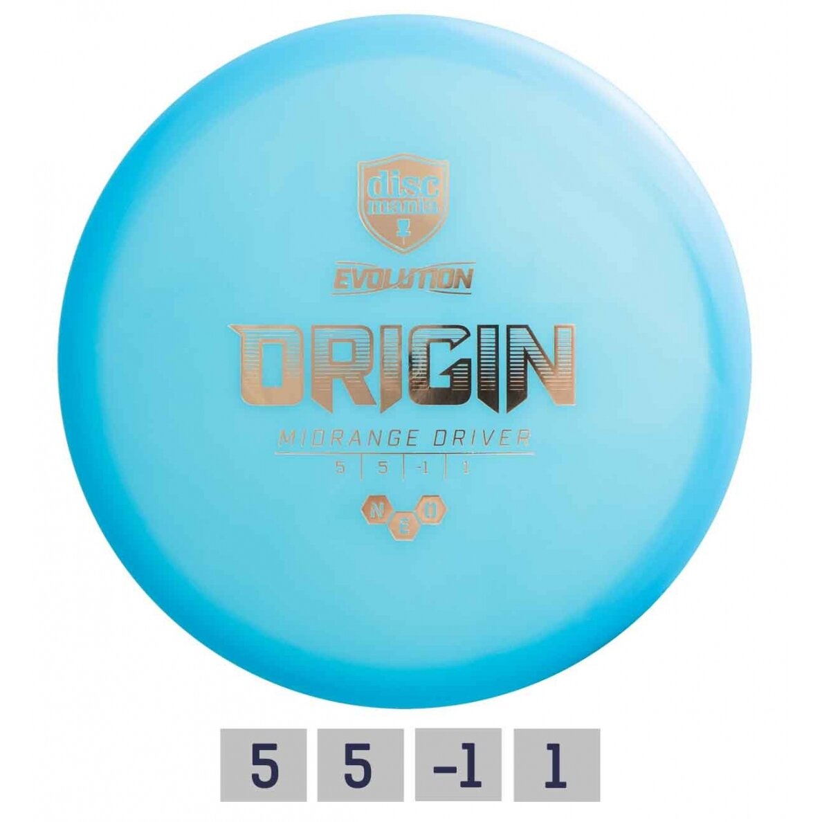 Diskgolfo diskas Midrange Driver NEO ORIGIN Evolution Light Blue Diskgolfo diskas Midrange Driver NEO ORIGIN Evolution Light Blue