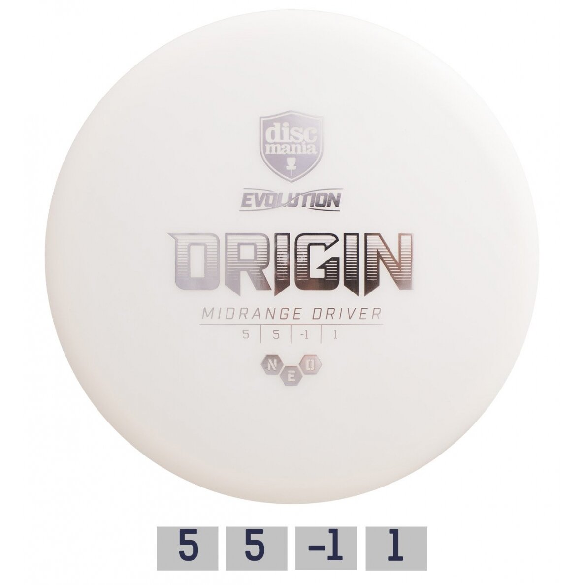 Diskgolfo diskas Midrange Driver NEO ORIGIN Evolution white Diskgolfo diskas Midrange Driver NEO ORIGIN Evolution white