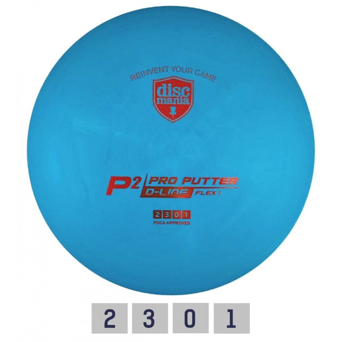 Diskgolfo diskas Putter D-LINE P2 FLEX 1 Blue Diskgolfo diskas Putter D-LINE P2 FLEX 1 Blue