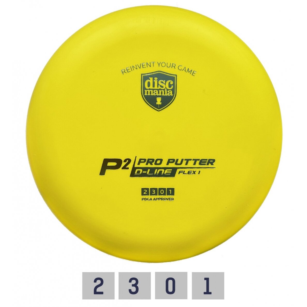 Diskgolfo diskas Putter D-LINE P2 FLEX 1 Yellow Diskgolfo diskas Putter D-LINE P2 FLEX 1 Yellow