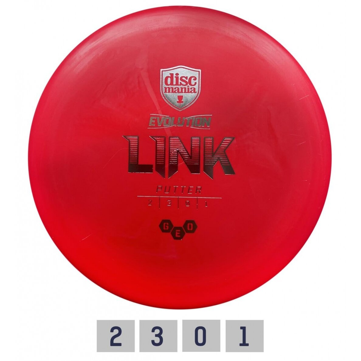 Diskgolfo diskas Putter GEO LINK Evolution red 2/3/0/1 Diskgolfo diskas Putter GEO LINK Evolution red 2/3/0/1