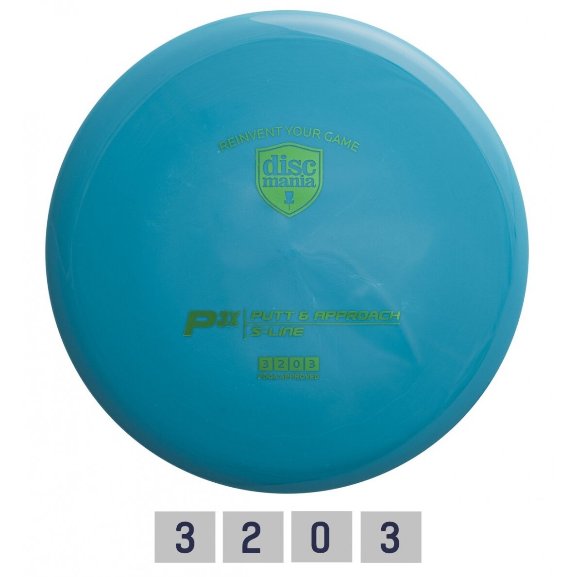 Diskgolfo diskas Putter S-LINE P3X teal Diskgolfo diskas Putter S-LINE P3X teal