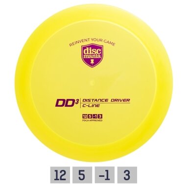 Diskgolfo diskas Distance Driver C-LINE DD3 Yellow