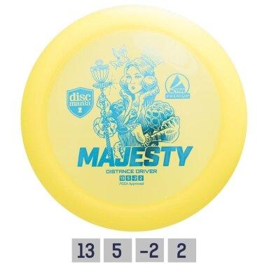 Diskgolfo diskas Distance Driver MAJESTY Active premium Yellow