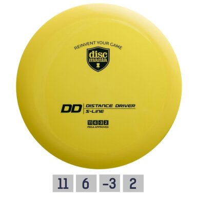 Diskgolfo diskas Distance Driver S-LINE DD Yellow