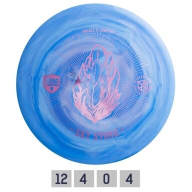 Diskgolfo diskas Distance Driver S-LINE SWIRLY PD2 Sky Stone Blue/White