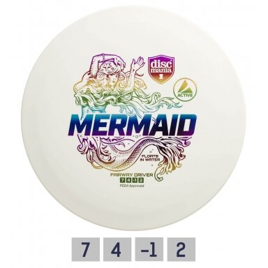 Diskgolfo diskas Fairway Driver MERMAID neskęstantis White