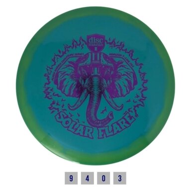 Diskgolfo diskas Fairway Driver S-LINE FD3 SOLAR FLARE Teal/Green