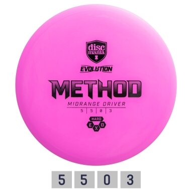 Diskgolfo diskas Midrange Driver HARD EXO METHOD Evolution Pink