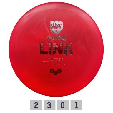 Diskgolfo diskas Putter GEO LINK Evolution red 2/3/0/1 Diskgolfo diskas Putter GEO LINK Evolution red 2/3/0/1