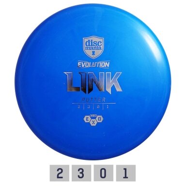 Diskgolfo diskas Putter HARD EXO LINK Evolution Blue