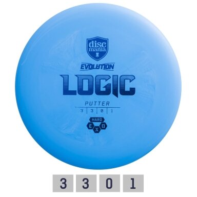 Diskgolfo diskas Putter HARD EXO LOGIC Evolution Blue