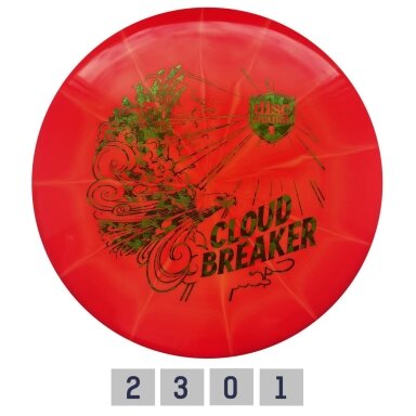 Diskgolfo diskas Putter LUX VAPOR Cloud Breaker Red/White