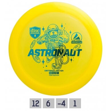 Diskgolfo diskas Distance Driver ASTRONAUT Active Premium Yellow
