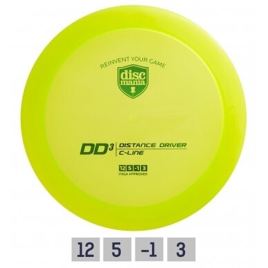Diskgolfo diskas Distance Driver C-LINE DD3 Green