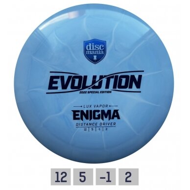 Diskgolfo diskas Distance Driver Lux Vapor ENIGMA Evolution Blue Diskgolfo diskas Distance Driver Lux Vapor ENIGMA Evolution Blue
