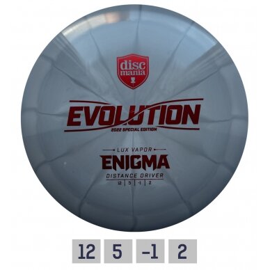 Diskgolfo diskas Distance Driver Lux Vapor ENIGMA Evolution Grey