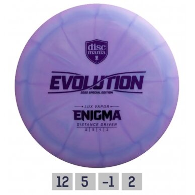 Diskgolfo diskas Distance Driver Lux Vapor ENIGMA Evolution Purple Diskgolfo diskas Distance Driver Lux Vapor ENIGMA Evolution Purple