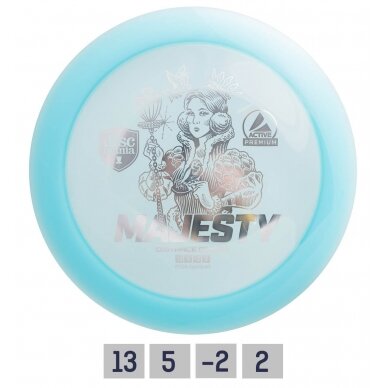 Diskgolfo diskas Distance Driver MAJESTY Active Premium Blue