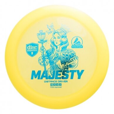 Diskgolfo diskas Distance Driver MAJESTY Active premium Yellow 1 Diskgolfo diskas Distance Driver MAJESTY Active premium Yellow 1