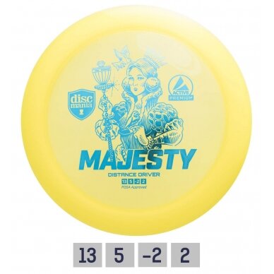 Diskgolfo diskas Distance Driver MAJESTY Active premium Yellow Diskgolfo diskas Distance Driver MAJESTY Active premium Yellow