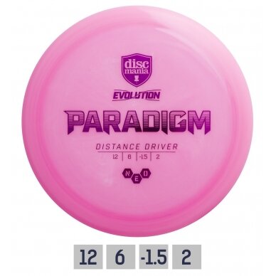 Diskgolfo diskas Distance Driver NEO PARADIGM Evolution Pink Diskgolfo diskas Distance Driver NEO PARADIGM Evolution Pink