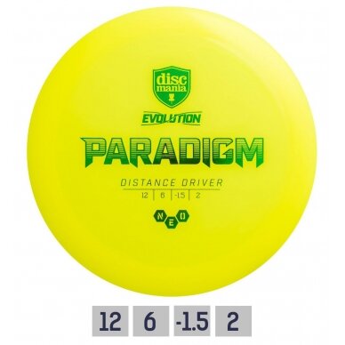 Diskgolfo diskas Distance Driver NEO PARADIGM Evolution Yellow
