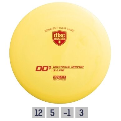 Diskgolfo diskas Distance Driver S-LINE DD3 Yellow Diskgolfo diskas Distance Driver S-LINE DD3 Yellow
