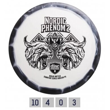 Diskgolfo diskas Distance Driver S-LINE PD NORDIC PHENOM 2 black/white Diskgolfo diskas Distance Driver S-LINE PD NORDIC PHENOM 2 black/white