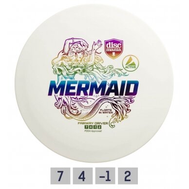 Diskgolfo diskas Fairway Driver MERMAID neskęstantis White