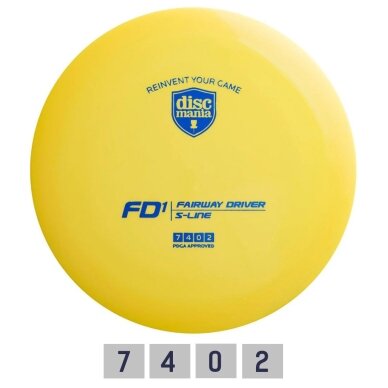 Diskgolfo diskas Fairway Driver S-LINE FD1 Yellow Diskgolfo diskas Fairway Driver S-LINE FD1 Yellow