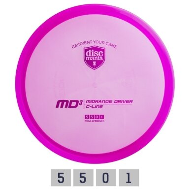 Diskgolfo diskas Midrange Driver C-LINE MD3 Purple Diskgolfo diskas Midrange Driver C-LINE MD3 Purple